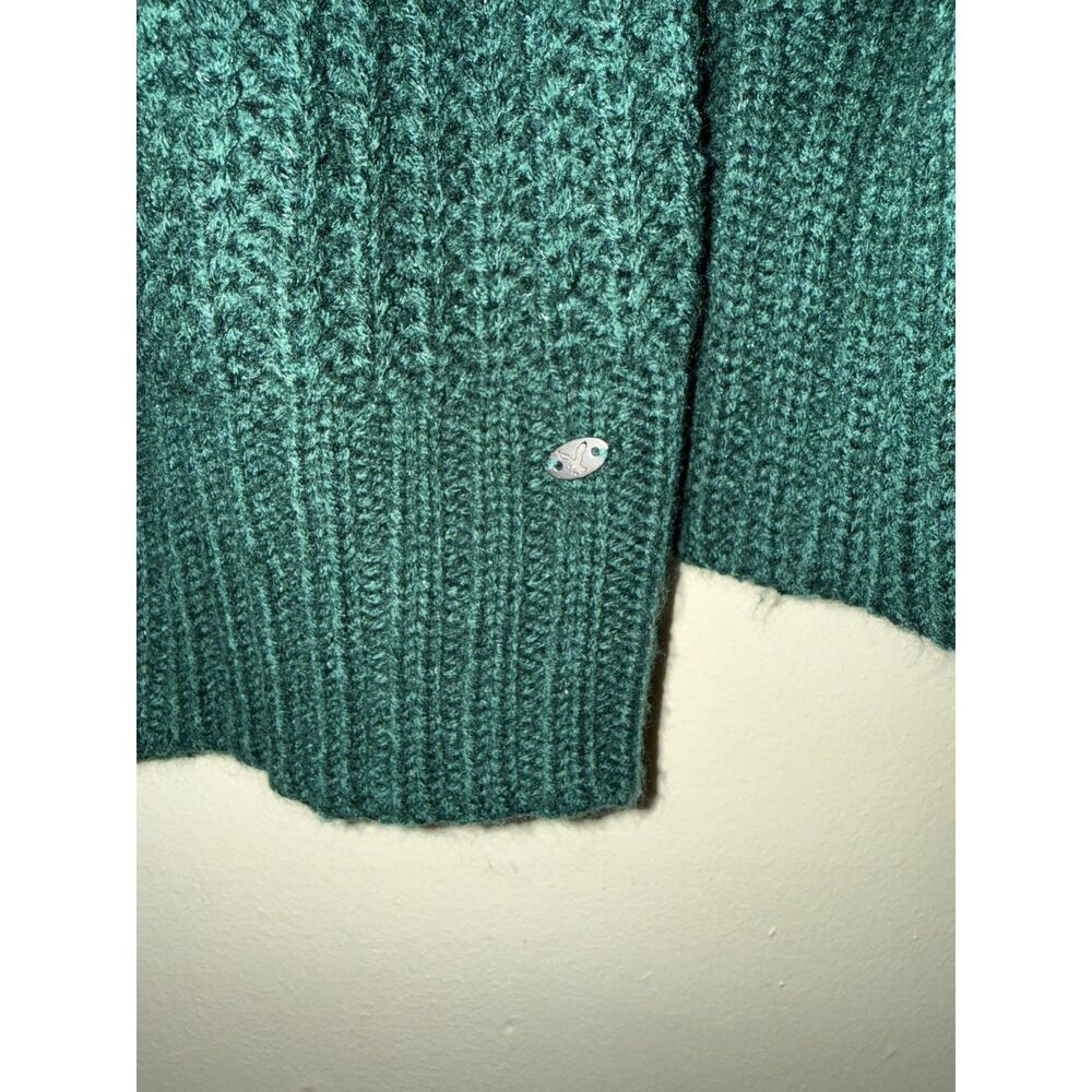 American Eagle Outfitters Jegging Sweater Dark Green Open Knit Loose Fit Large - Picture 5 of 10